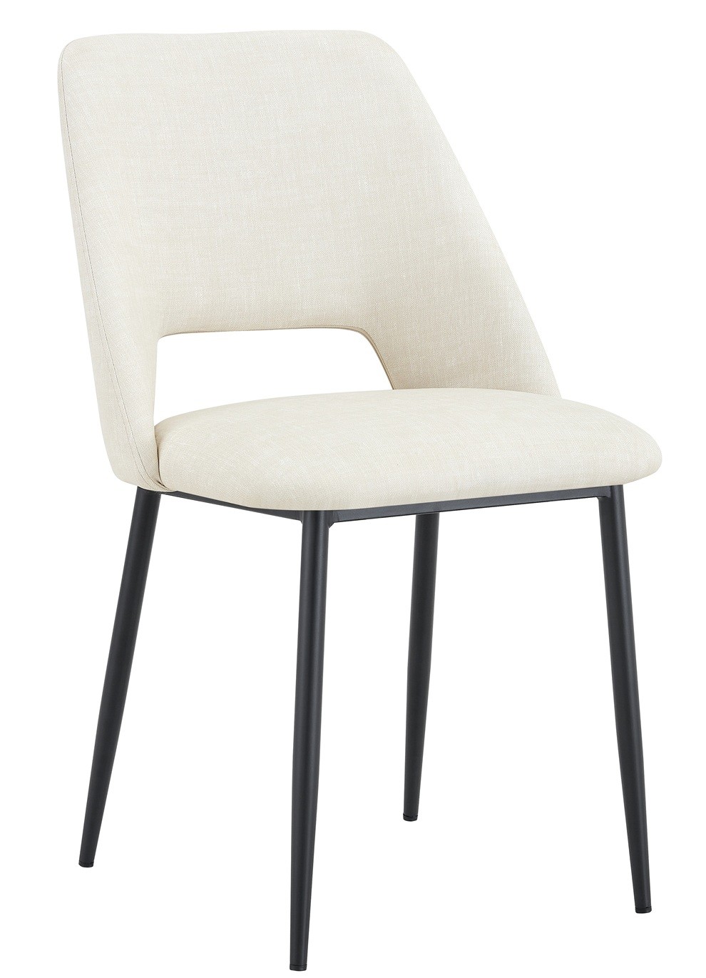 Silla NOOR, metal, tapizado similpiel imitación tejido beige