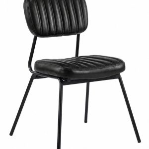 Silla NUREMBERG, metal, similpiel negra