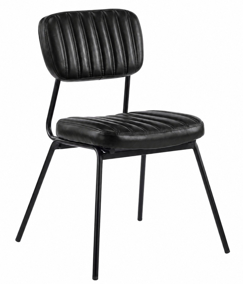 Silla NUREMBERG, metal, similpiel negra