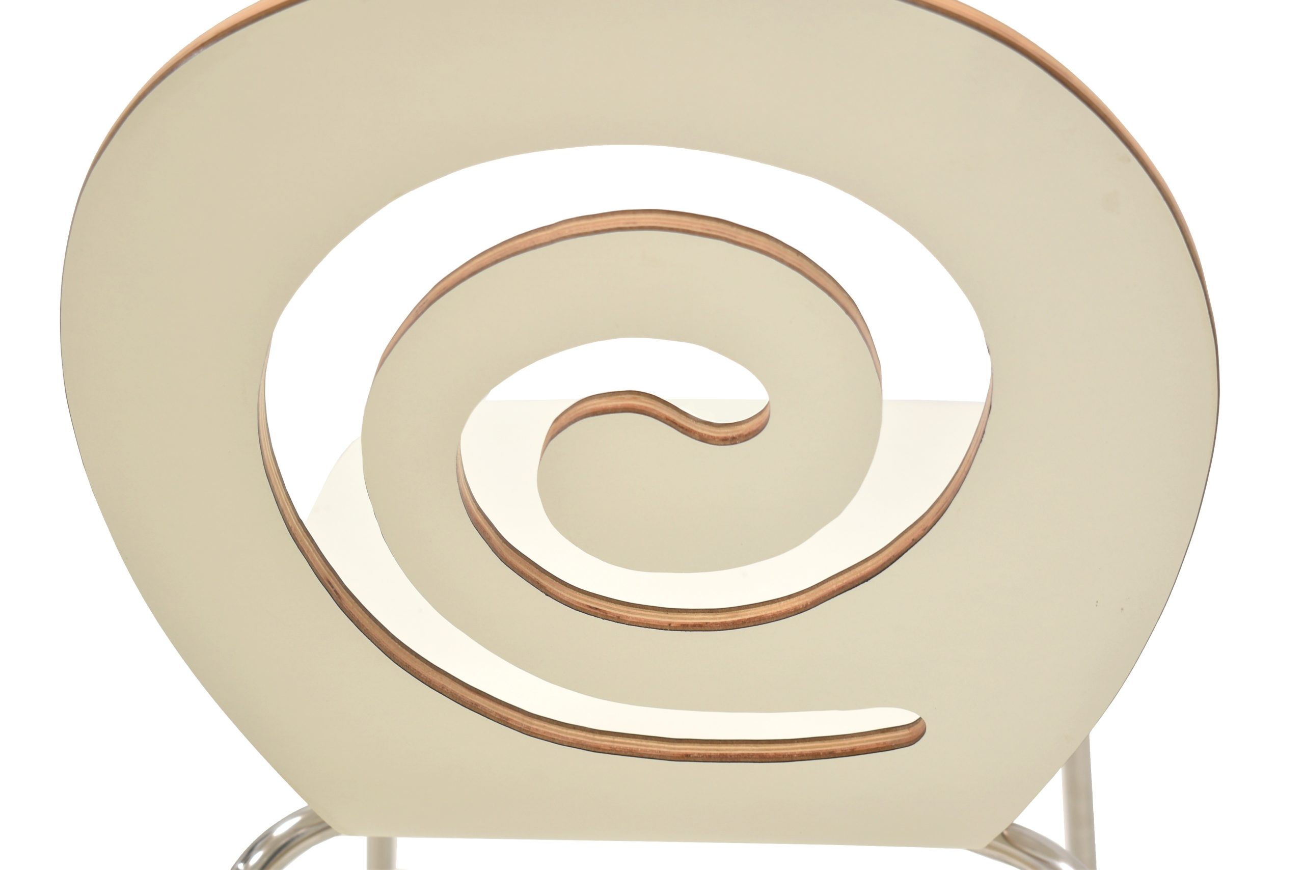 Silla PINSAPO, apilable, acero inoxidable, laminado blanco roto