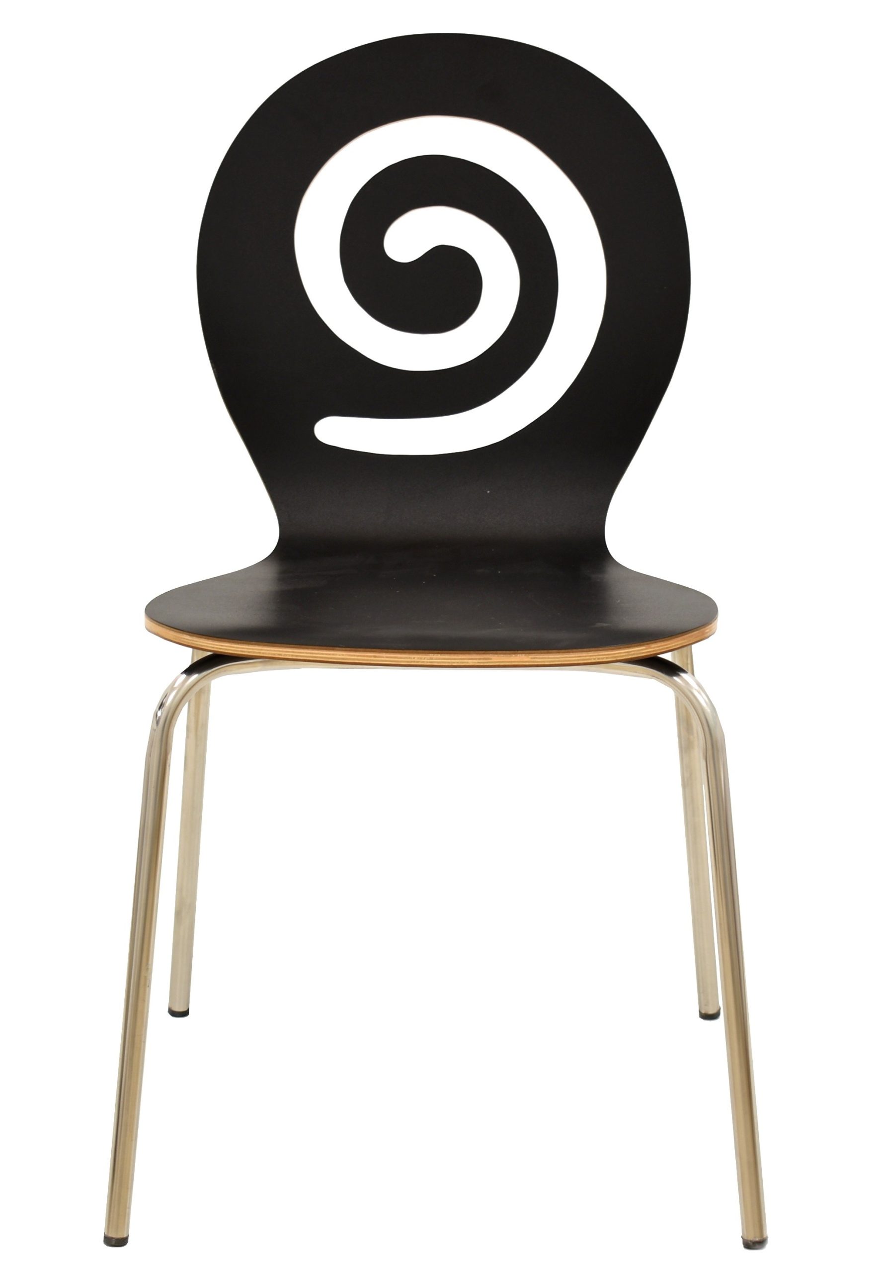 Silla PINSAPO, apilable, acero inoxidable, laminado negro