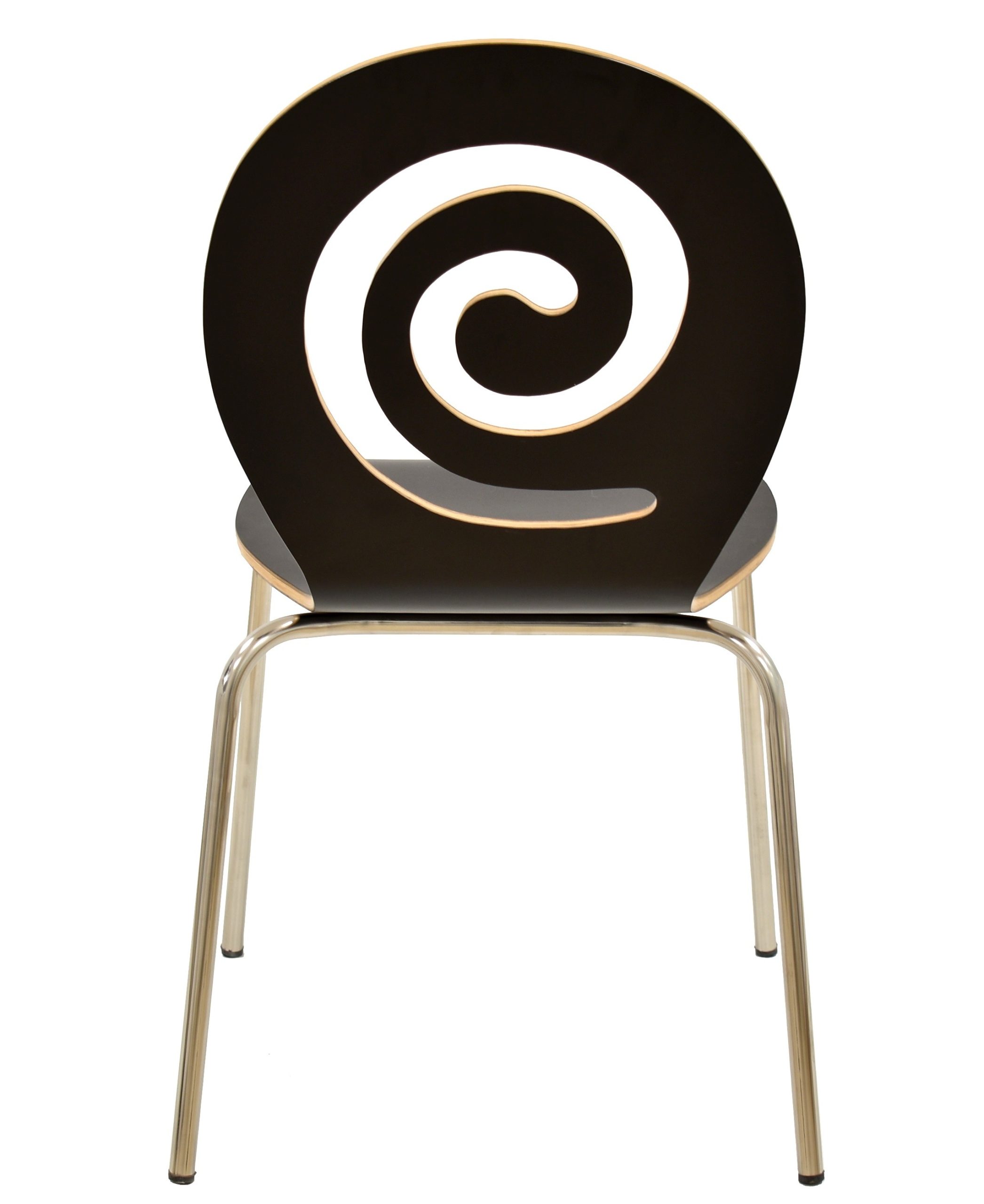 Silla PINSAPO, apilable, acero inoxidable, laminado negro