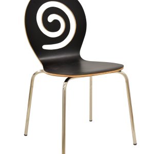 Silla PINSAPO, apilable, acero inoxidable, laminado negro