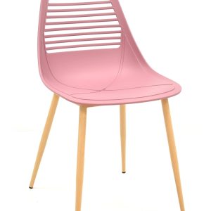 Silla UNCIBAY, metal, polipropileno rosa oscuro