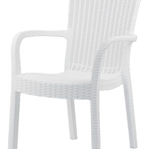 Sillón ARUBA, apilable, polipropileno blanco