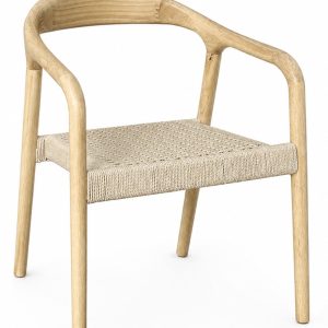 Sillón BALCANES, madera de haya, natural, asiento de cuerda natural