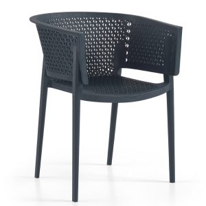 Sillón BILL, apilable, polipropileno antracita