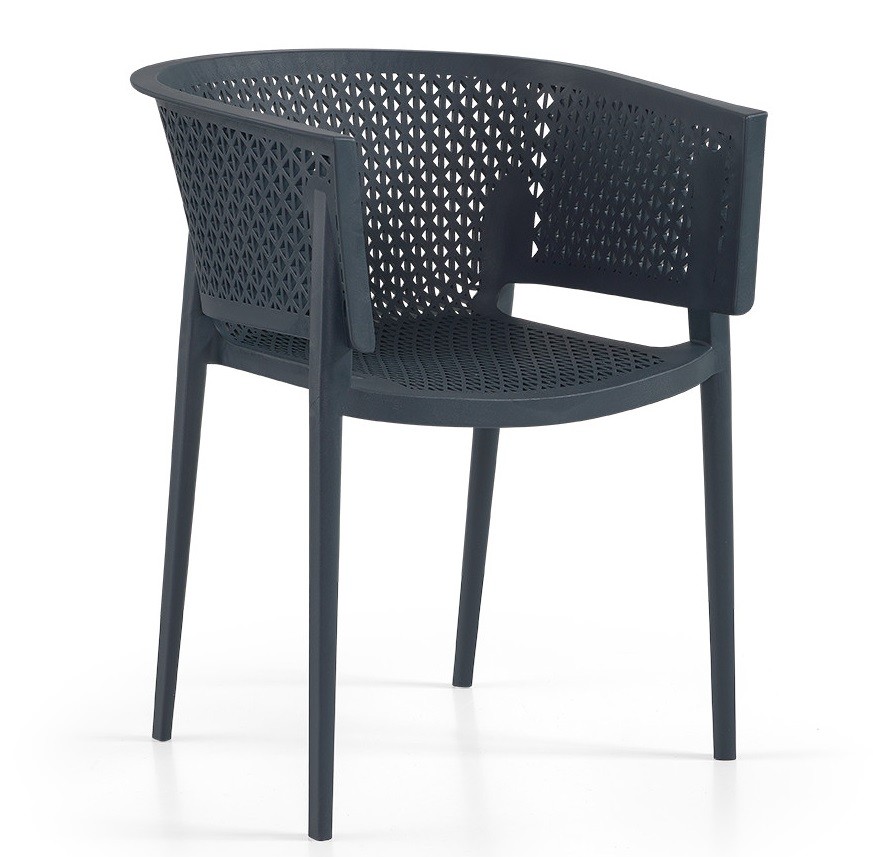 Sillón BILL, apilable, polipropileno antracita