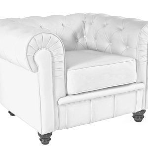 Sillón CHESTER NEW, similpiel blanca