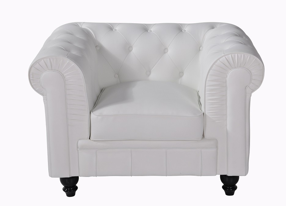 Sillón CHESTER, similpiel blanca