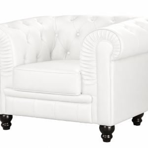 Sillón CHESTER, similpiel blanca