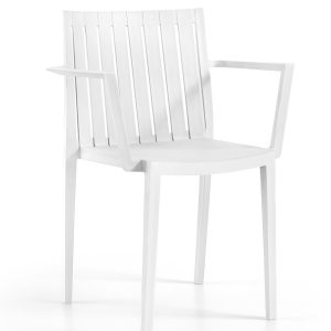 Sillón CHOPIN, apilable, polipropileno blanco