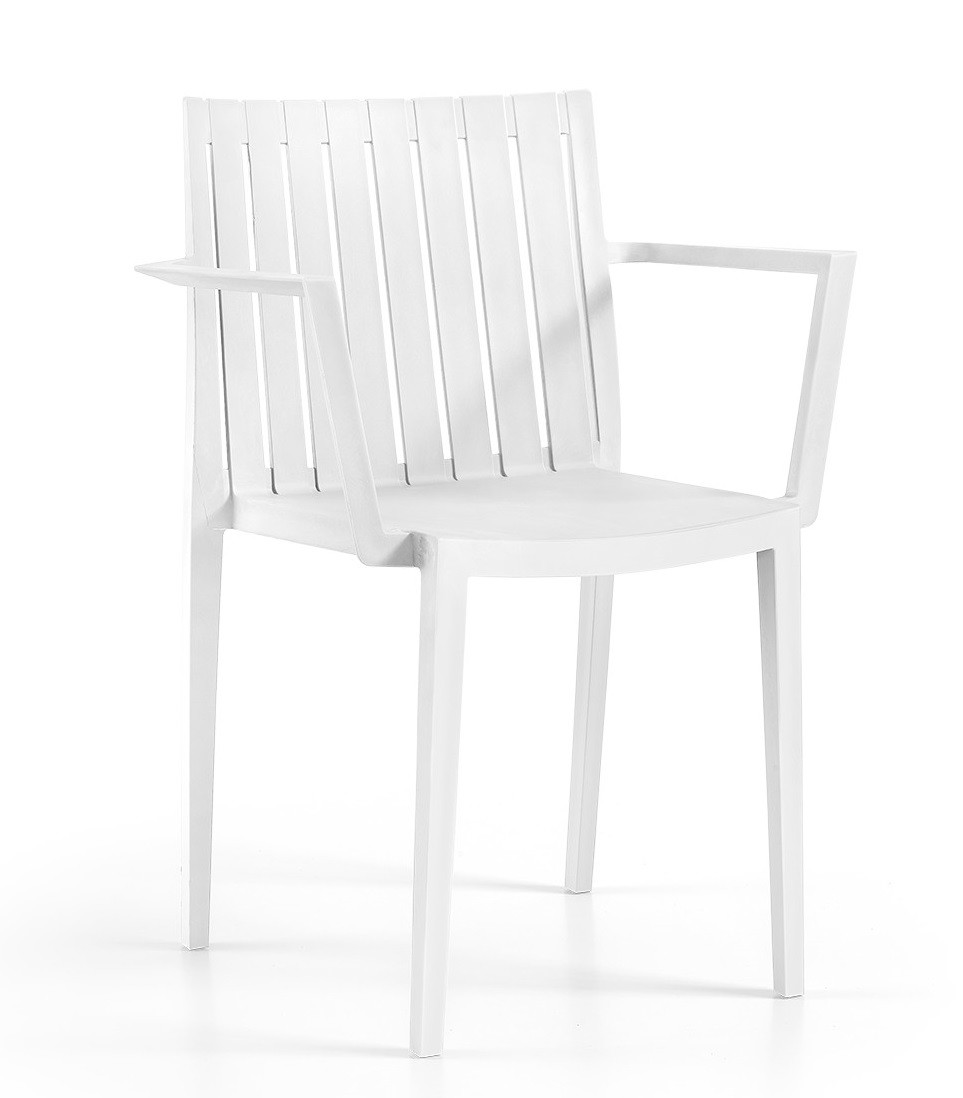 Sillón CHOPIN, apilable, polipropileno blanco