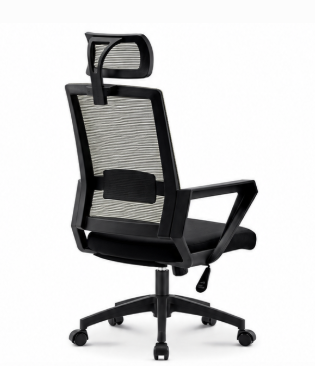 Sillón de oficina ASTON, negro, malla y tejido negro