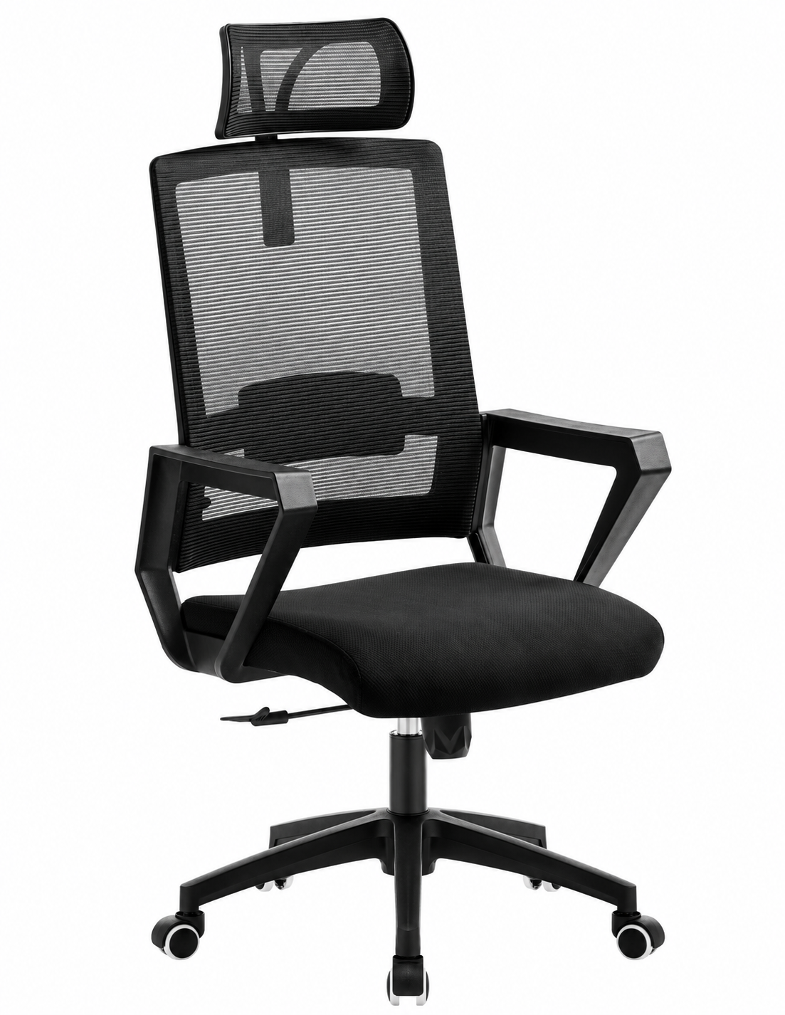 Sillón de oficina ASTON, negro, malla y tejido negro