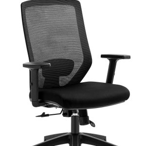 Sillón de oficina CLAYTON, negro, malla y tejido negro