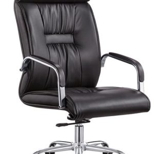Sillón de oficina FLANDES, alto, regulación de altura, basculante, similpiel negra