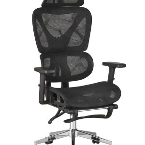 Sillón de oficina LORRIS, alto, ergonómico, malla negra