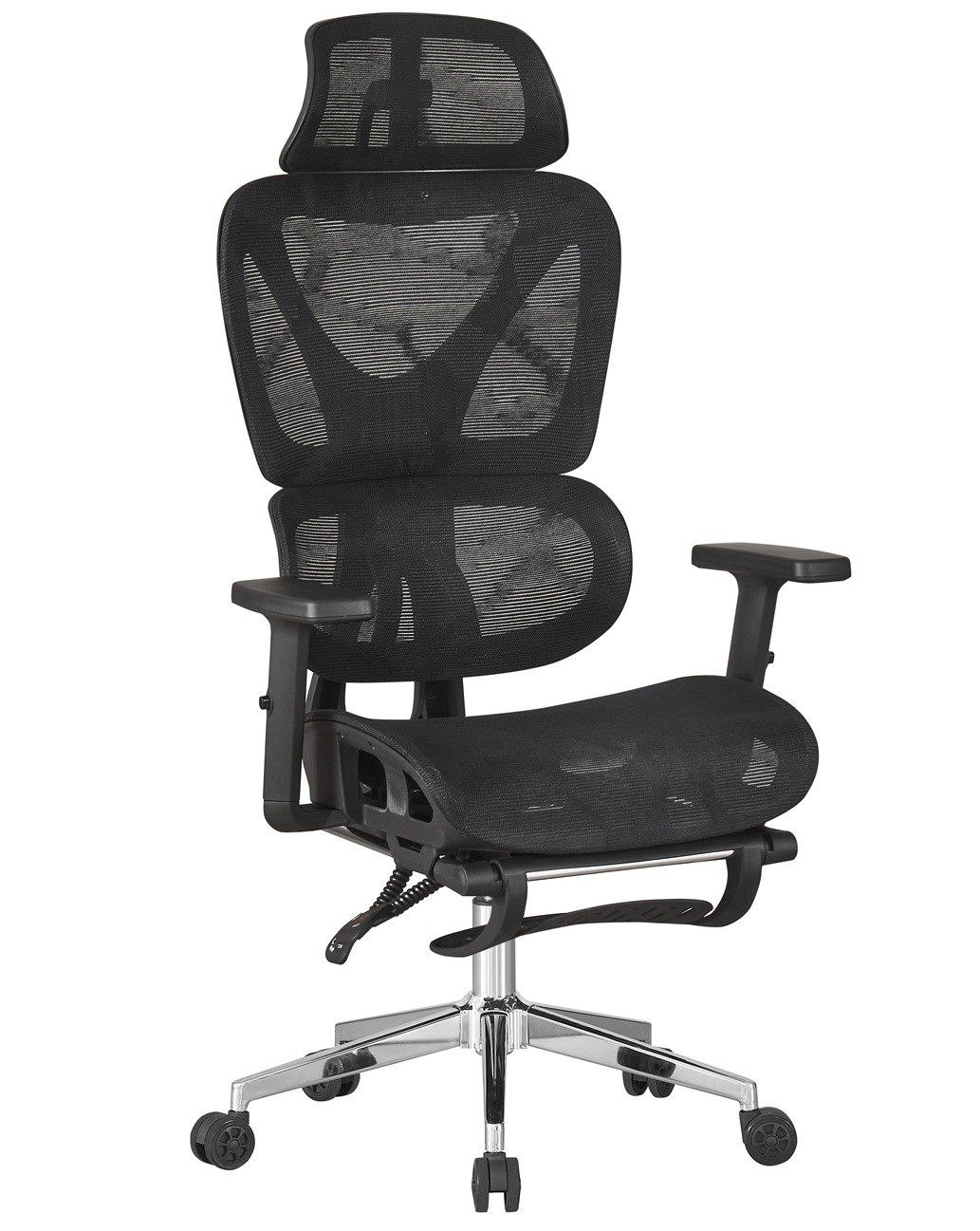 Sillón de oficina LORRIS, alto, ergonómico, malla negra