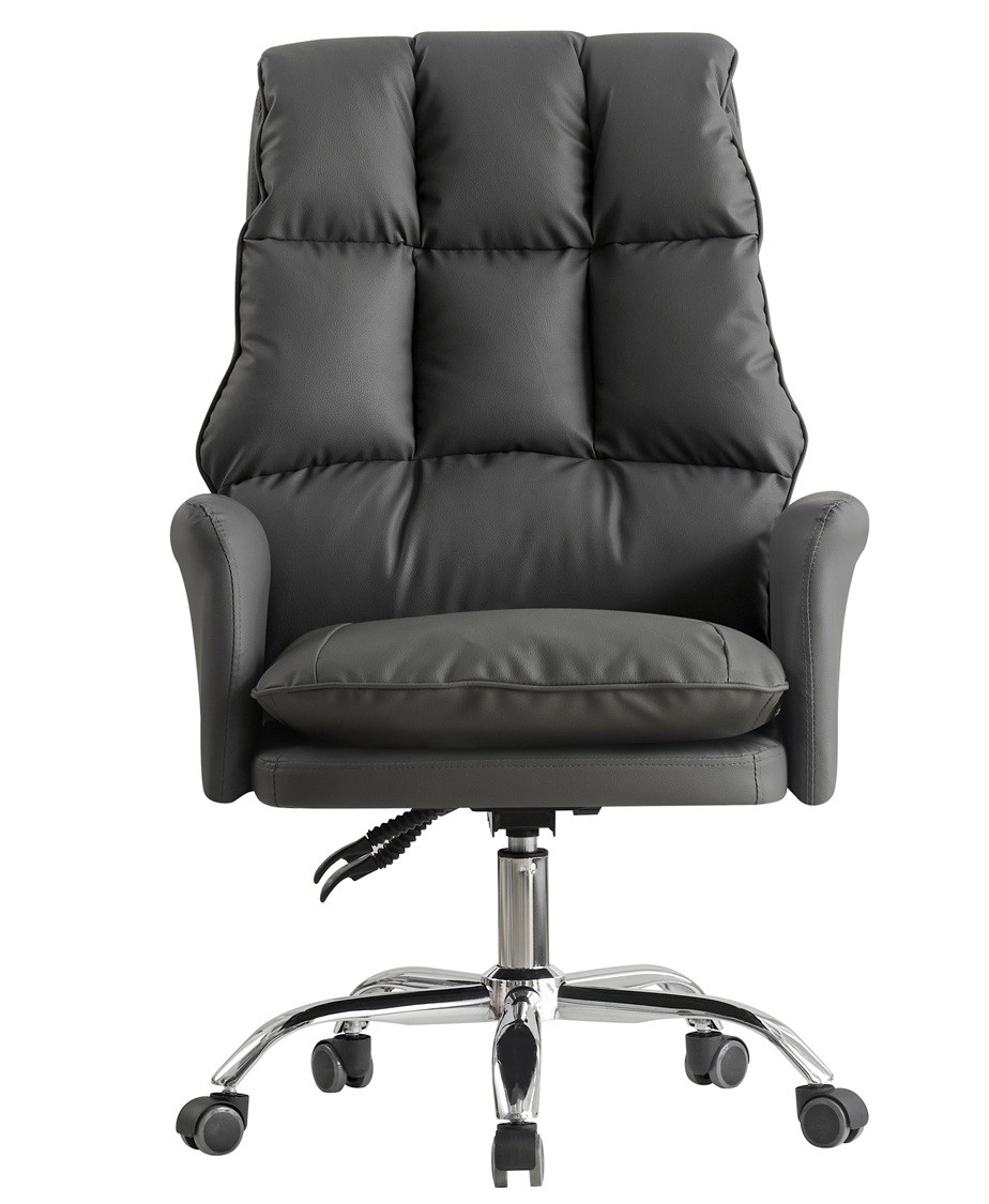 Sillón de oficina MAINZ, alto, giratorio, similpiel gris