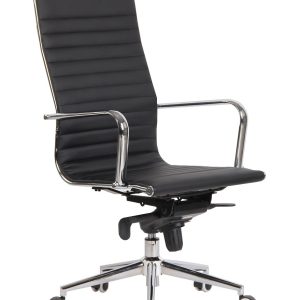 Sillón de oficina ROTERDAM, alto, similpiel negro