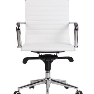 Sillón de oficina ROTERDAM, giratorio, similpiel blanca