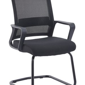 Sillón de oficina SURICE, fijo de patín, malla negra