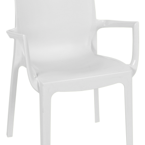 Sillón EMY, apilable, polipropileno blanco