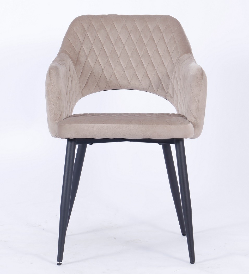 Sillón HONORIO, metal, tapizado velvet 8 marrón visón