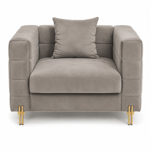 Sillón LARIOS, tejido velvet gris claro 25