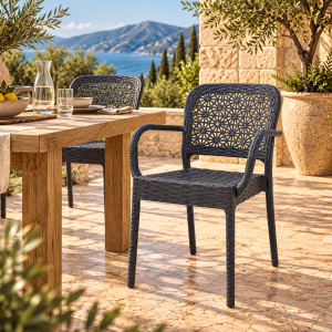 Sillón LATOJA, apilable, polipropileno antracita