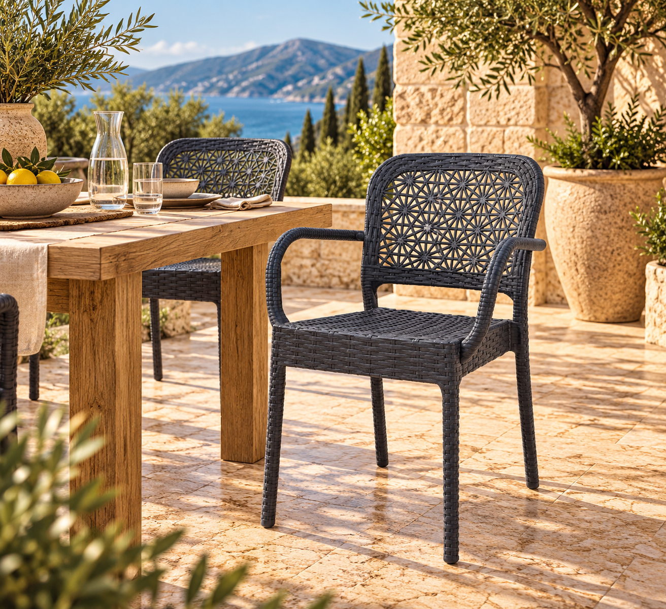 Sillón LATOJA, apilable, polipropileno antracita