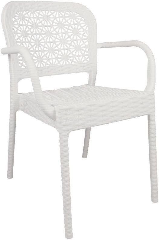 Sillón LATOJA, apilable, polipropileno blanco