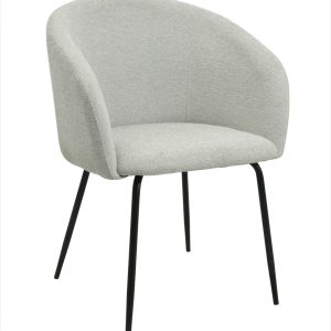 Sillón LAUREN, metal, tapizado tejido linen gris claro