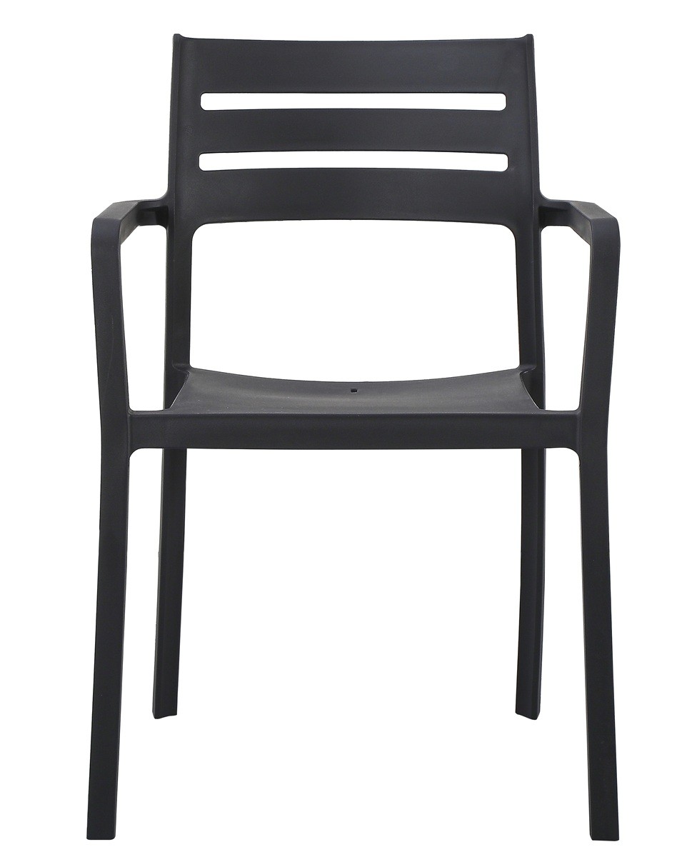 Sillón MADEIRA, apilable, polipropileno negro