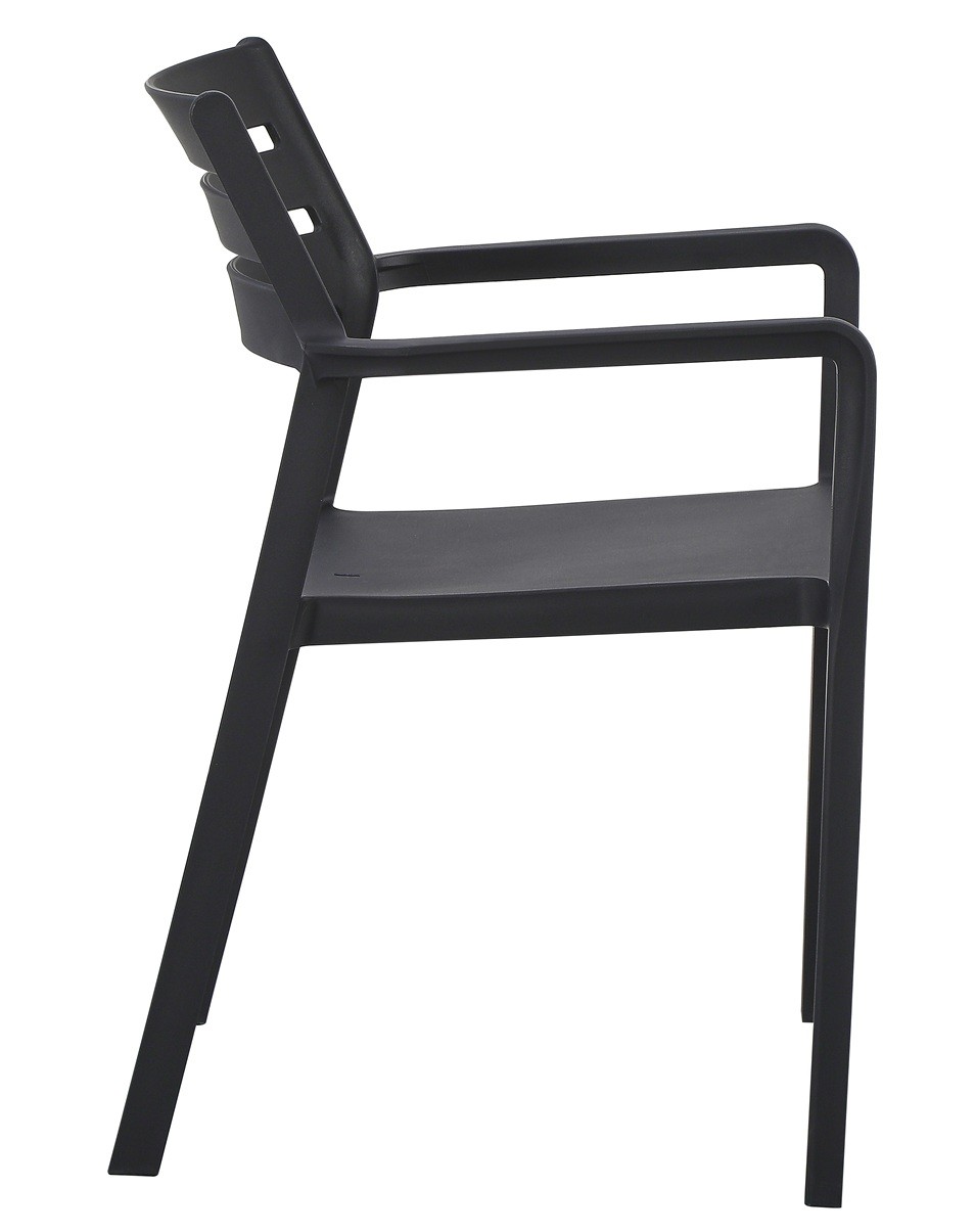 Sillón MADEIRA, apilable, polipropileno negro
