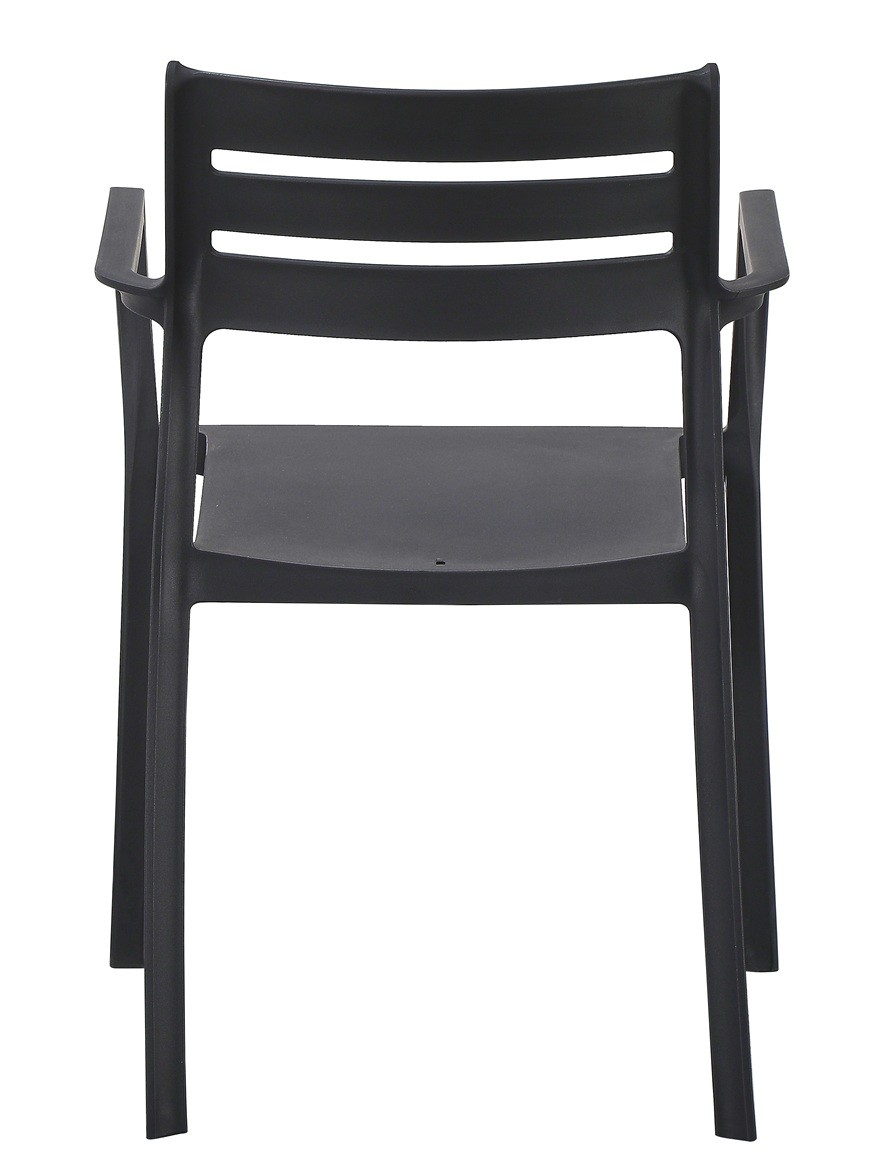 Sillón MADEIRA, apilable, polipropileno negro