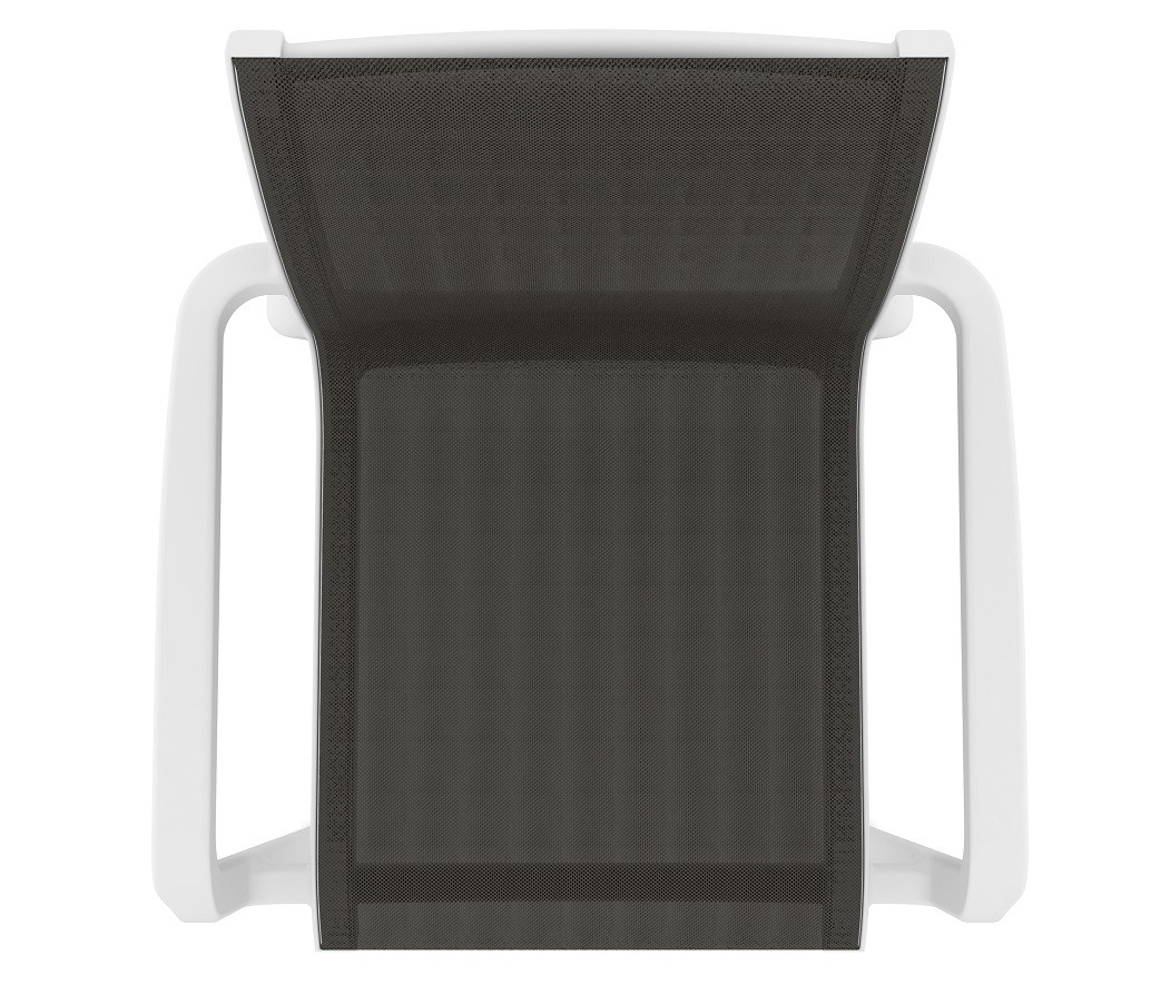Sillón NEPTUNO, apilable, polipropileno blanco, batyline antracita