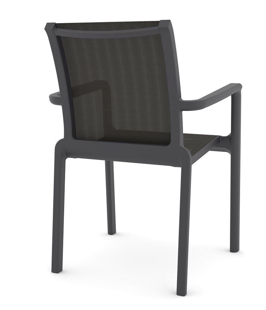 Sillón NEPTUNO, apilable, polipropileno y batyline antracita