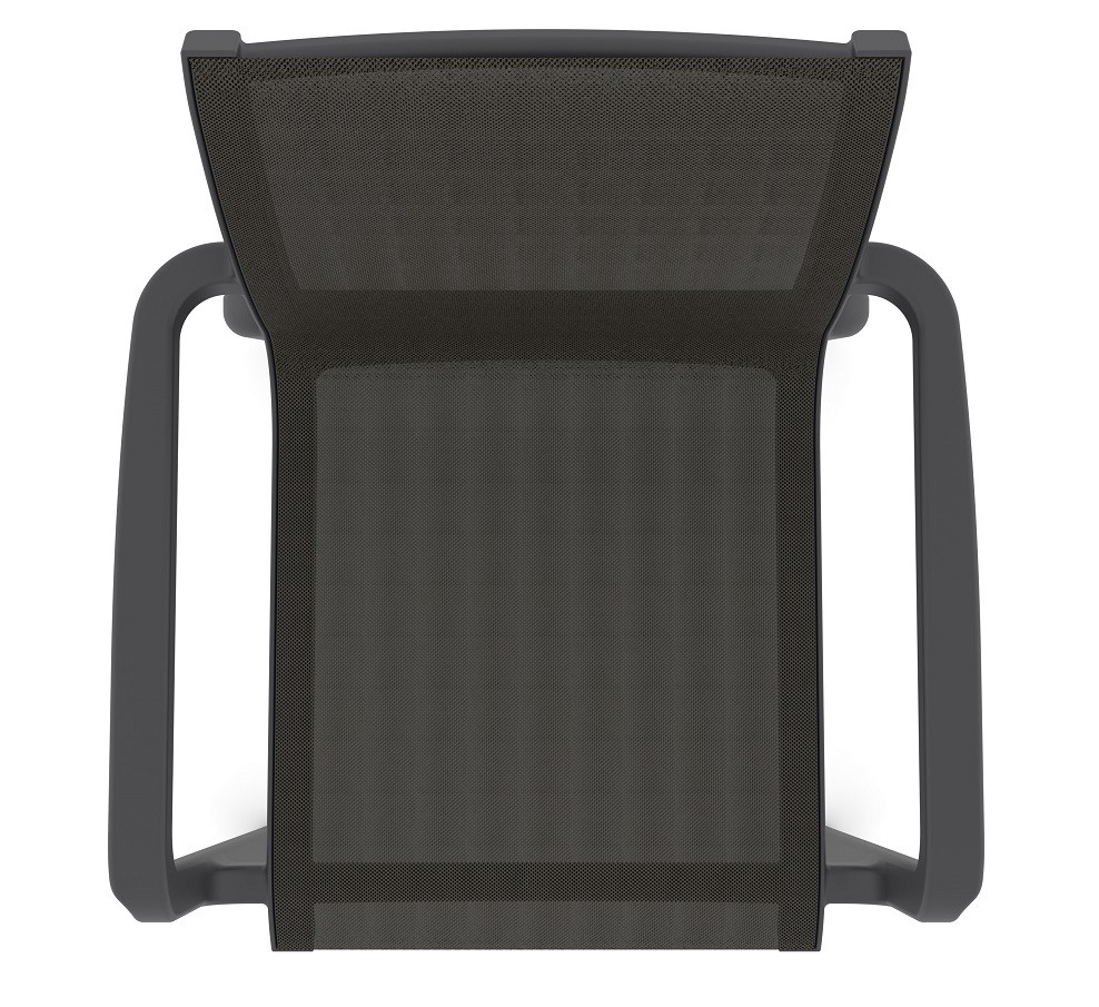 Sillón NEPTUNO, apilable, polipropileno y batyline antracita