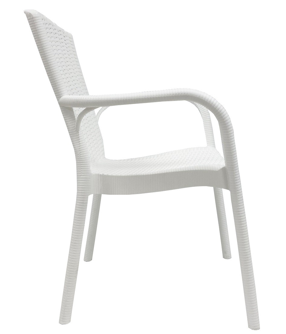 Sillón NESTOR, apilable, polipropileno blanco