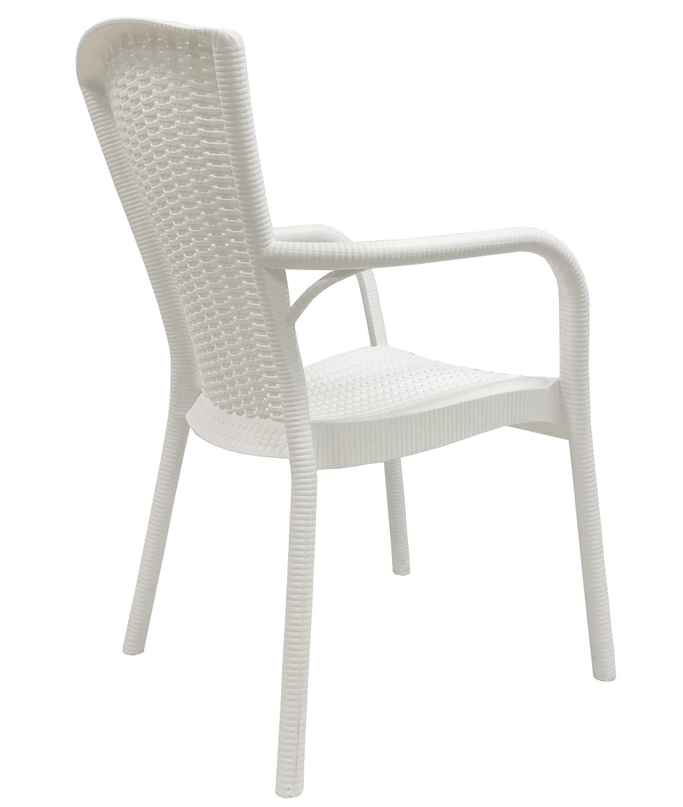 Sillón NESTOR, apilable, polipropileno blanco