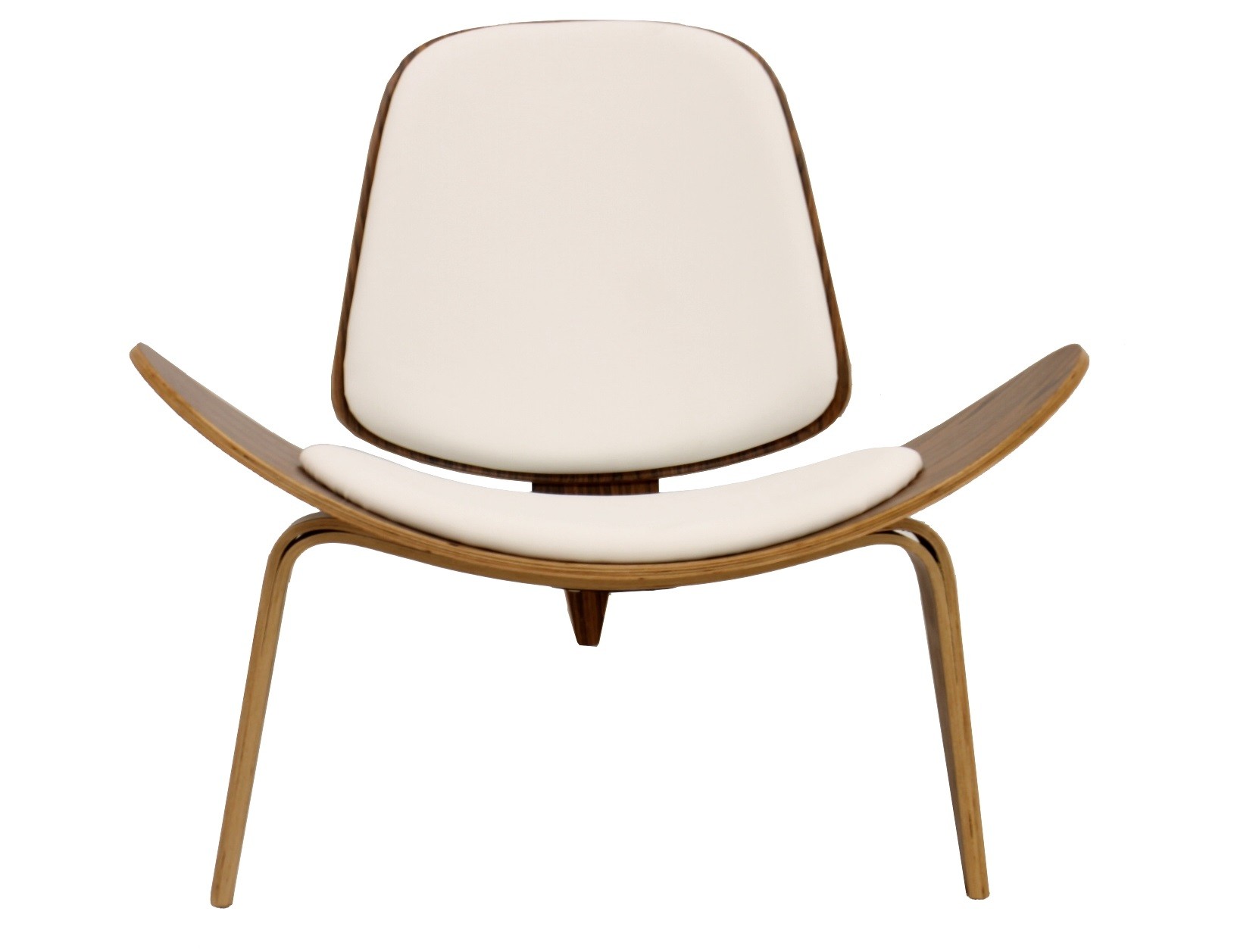 Sillón NORDIC (R), palo rosa, similpiel blanca