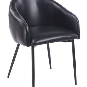 Sillón PELAYO, metal, similpiel vintage negra
