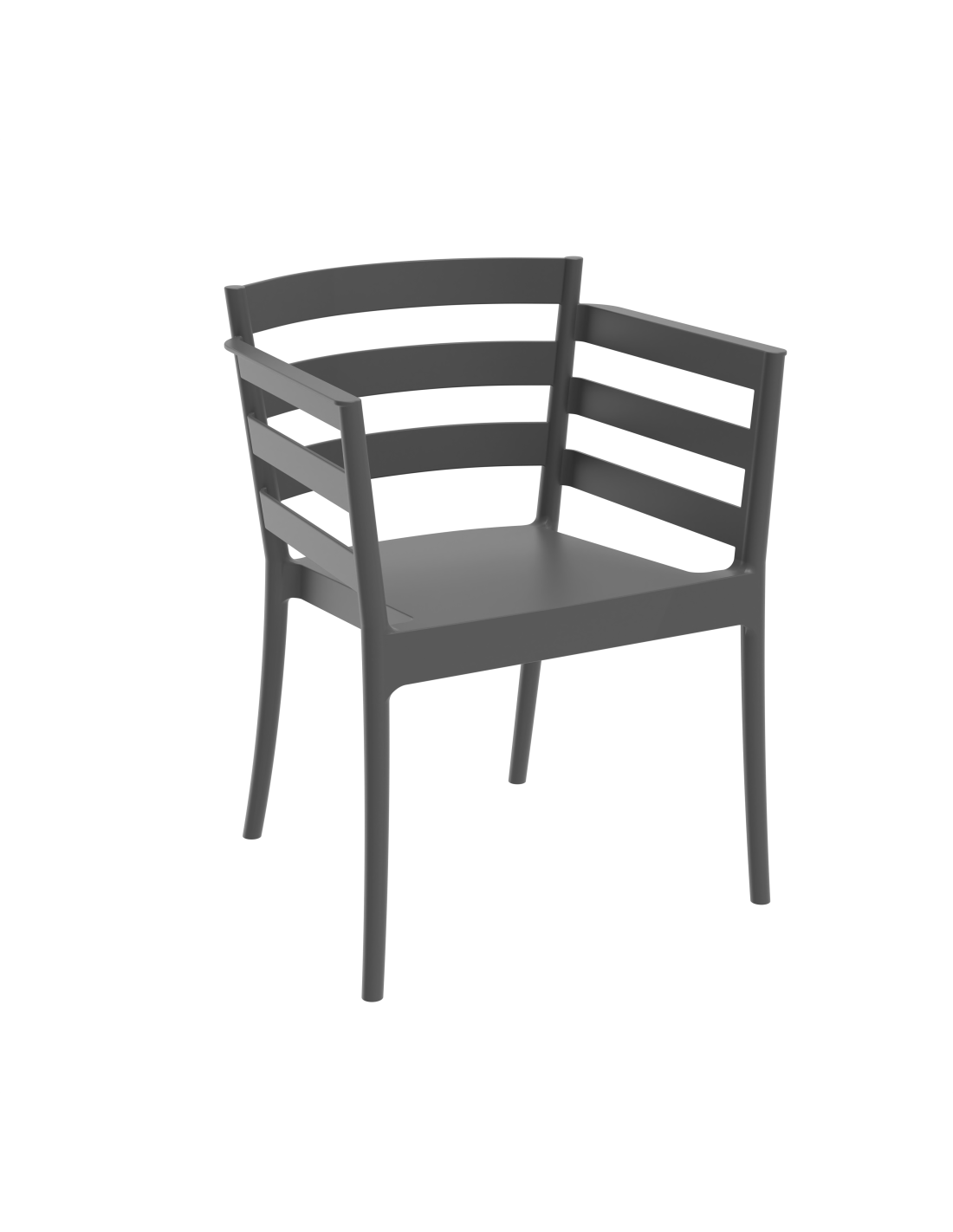 Sillón SALERNO, apilable, polipropileno antracita