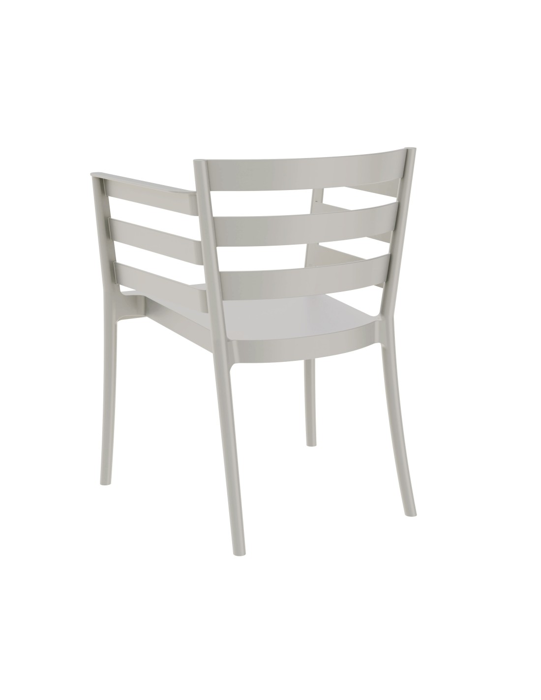 Sillón SALERNO, apilable, polipropileno gris pálido