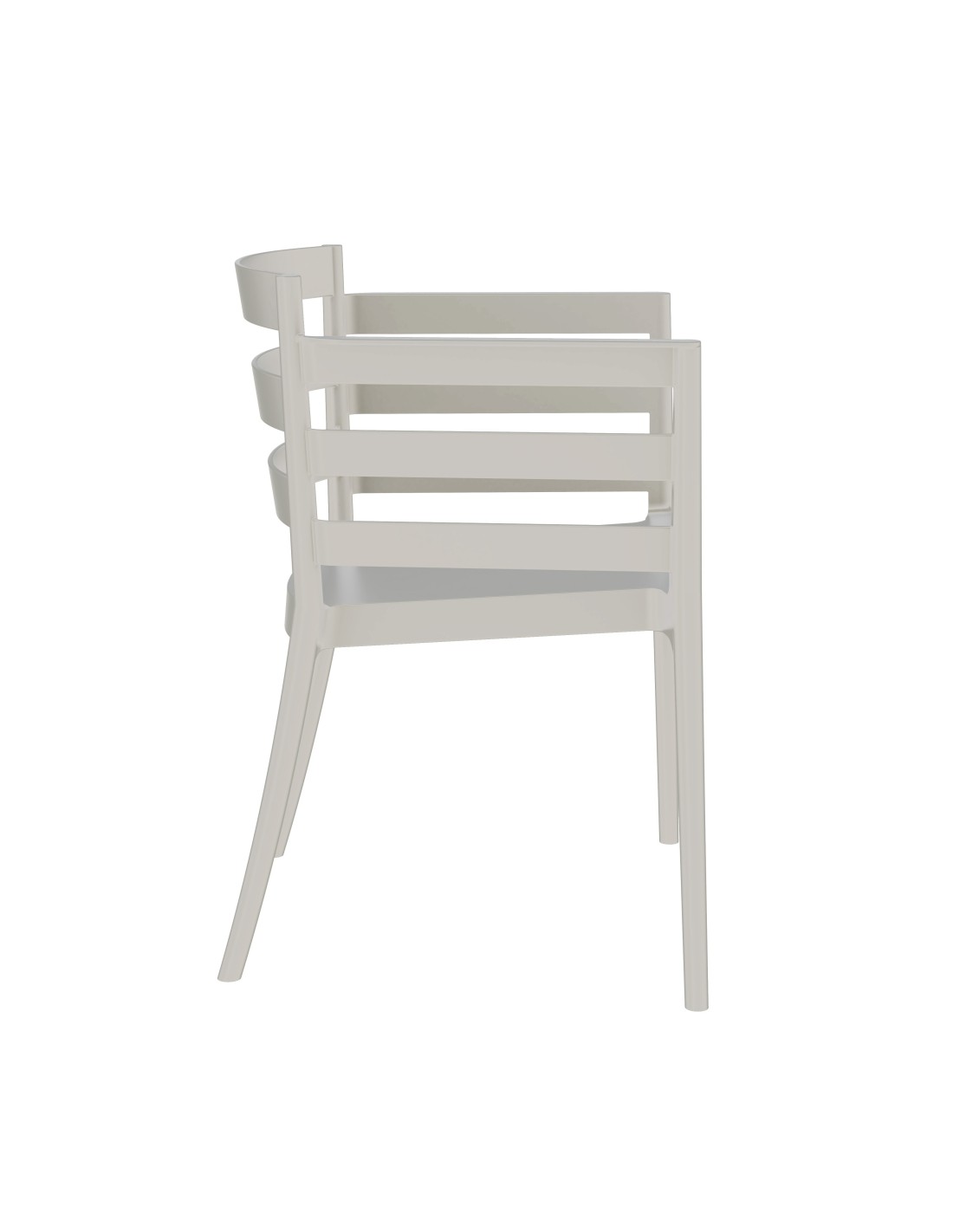 Sillón SALERNO, apilable, polipropileno gris pálido