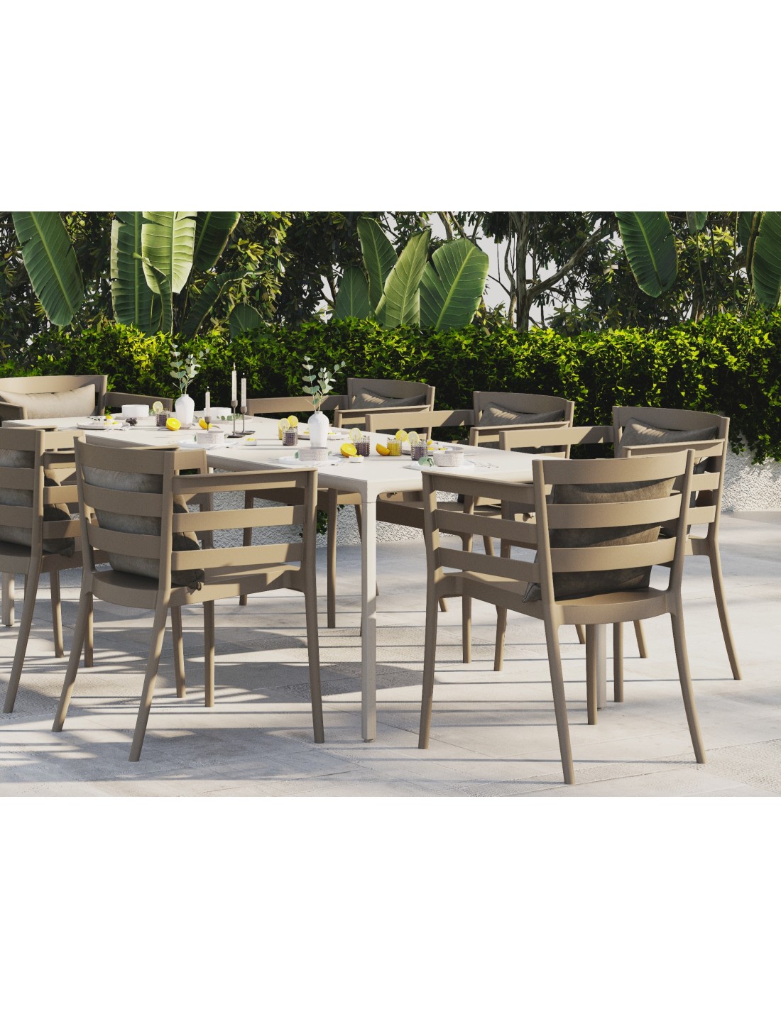 Sillón SALERNO, apilable, polipropileno gris pálido