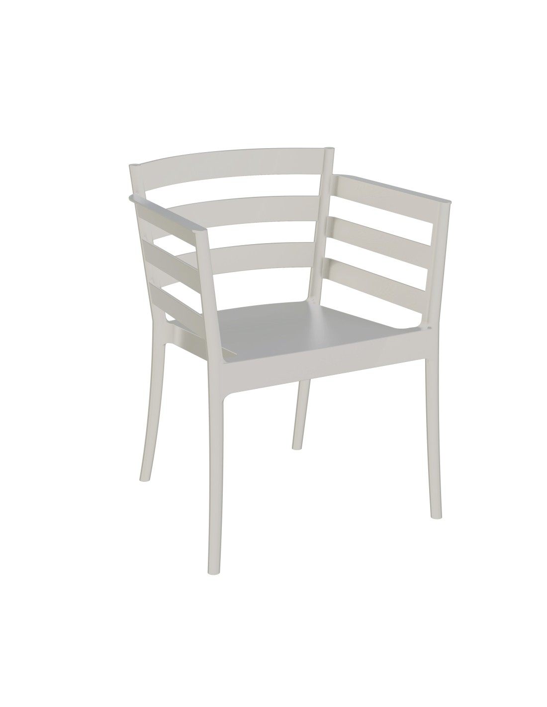 Sillón SALERNO, apilable, polipropileno gris pálido