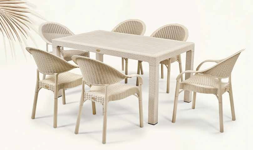 Sillón TORREMOLINOS, apilable, patas metálicas, polipropileno capuccino